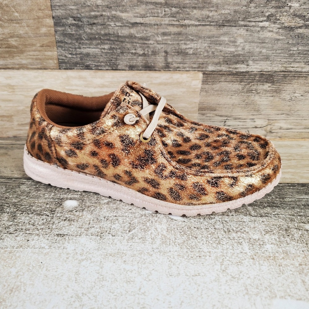Roper Hang Loose Womens Loafer Shoes Sz 5.5 Comfort Tan Leopard Print Round Toe